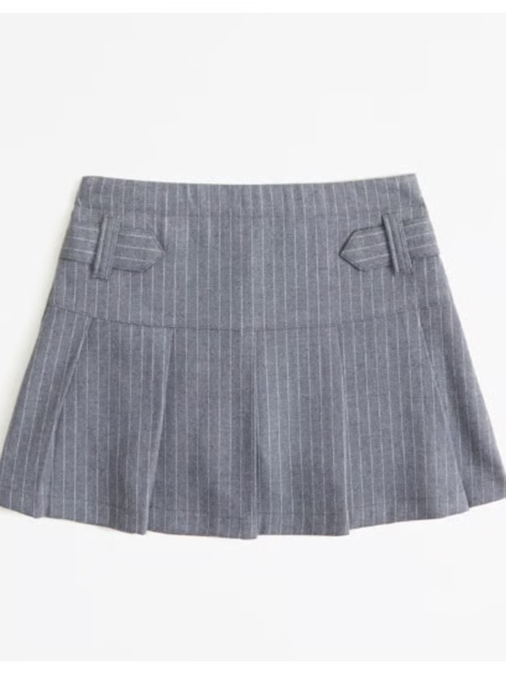 abercrombie kids Gray Pinstripe Pleated Mini Skirt